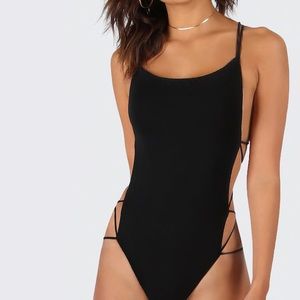 CHAMPAGNE COLORED strappy backless bodysuit